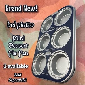 bel piatto NWT Mini Dessert Pie Pan Trays
Never Used! 2 available Sold Separate!